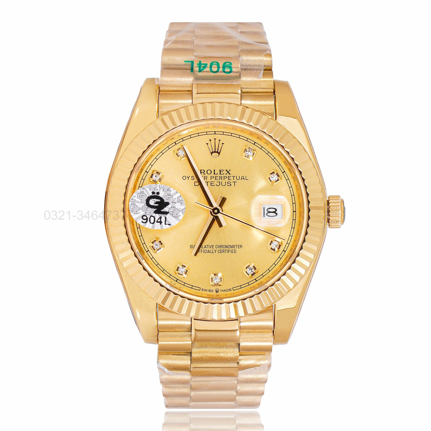 Latest Collection 40 All Yellow Gold With Dial Fluted Bezel Automatic Watch Oz Made