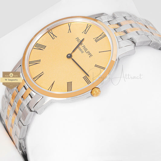 Latest Collection Two Tone Yellow Gold With Dial Chain Watch