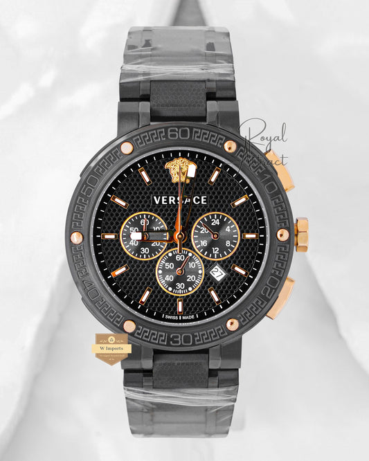 LATEST COLLECTION CHRONOGRAPH FULL BLACK WITH DIAL CHAIN WATCH