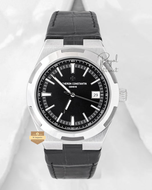 LATEST COLLECTION SILVER CASE WITH BLACK DIAL & LEATHER STRAP