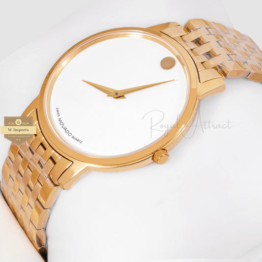 Latest Collection Yellow Gold With White Dial chain watch