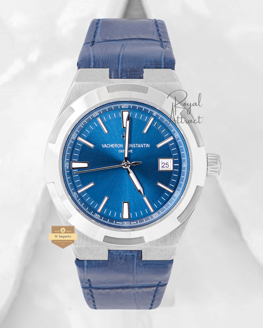 LATEST COLLECTION SILVER CASE WITH BLUE DIAL & LEATHER STRAP