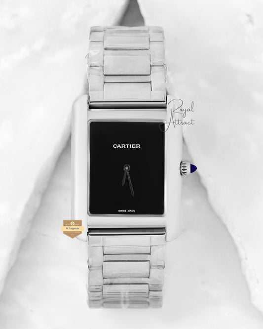 Latest Collection Silver With Black Dial Chain Watch