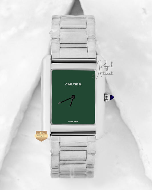 Latest Collection Silver With Green Dial Chain Watch