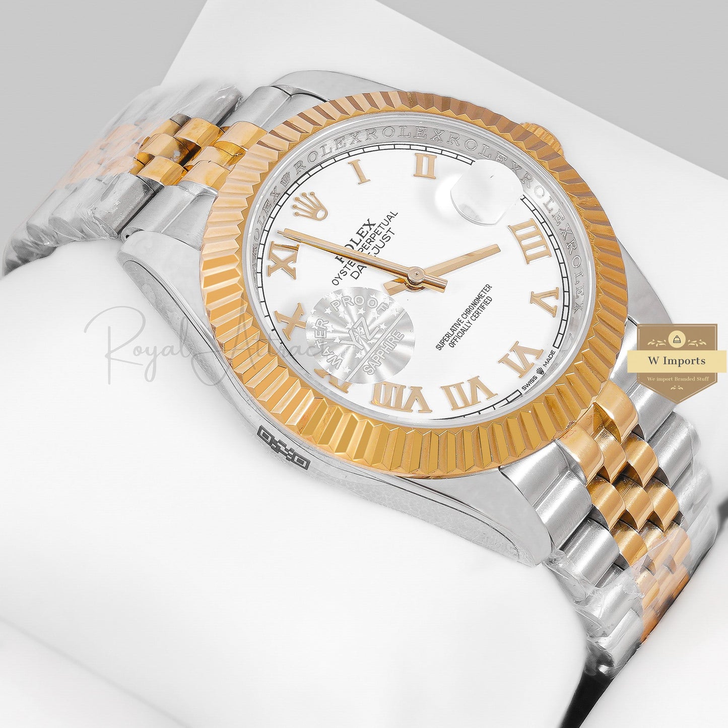 Latest Collection 41 Two Tone Yellow Gold With White Dial Roman Index Automatic Watch YZ Factory Made