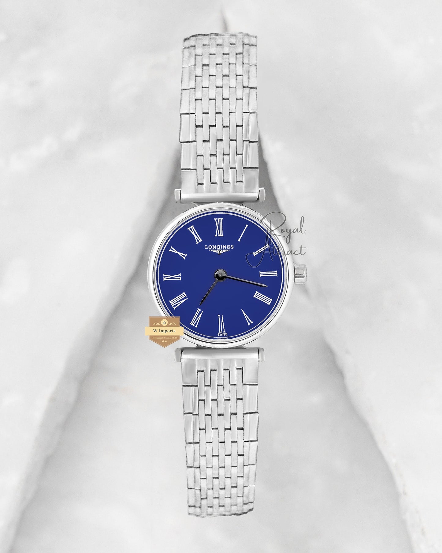 Latest Collection Silver With Blue Dial Chain Ladies Watch