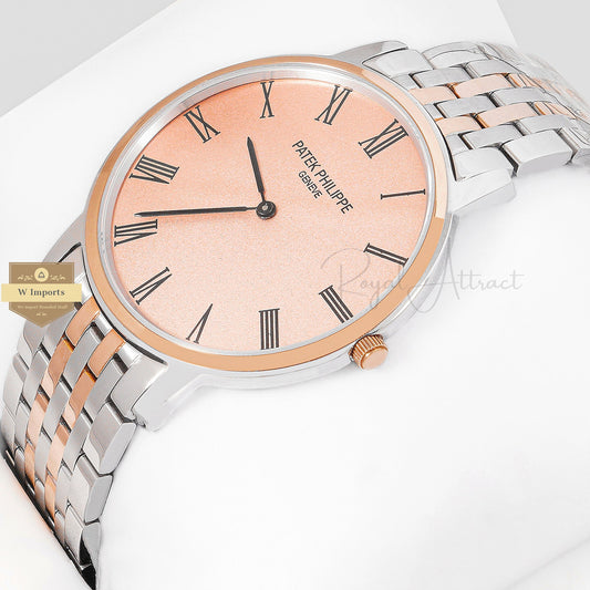Latest Collection Two Tone Rose Gold With Dial Chain Watch