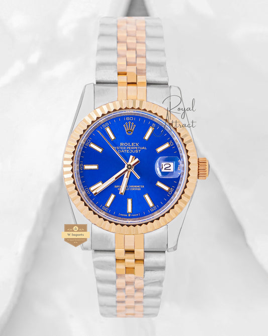 Latest Collection 36 Two Tone Yellow Gold With Blue Dial Automatic Watch Zr Factory