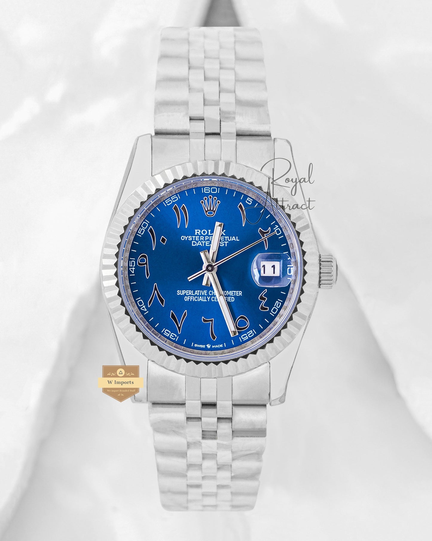 Latest Collection 36 Silver With Blue Dial Arabic Index Automatic Watch Zr Factory