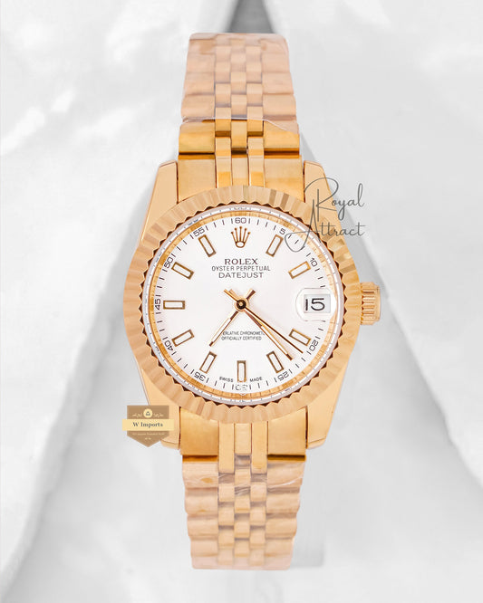 Latest Ladies Collection 31 Yellow Gold With White Dial Automatic Watch Zr Factory