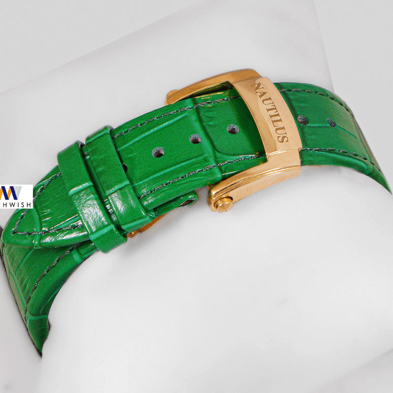 Latest Collection Yellow Gold Case With Green Dial & Leather Strap