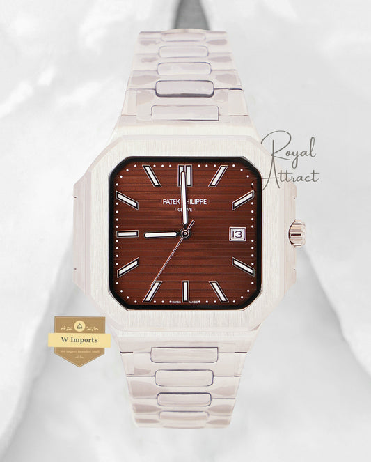 New Arrival Silver With Brown Dial Automatic Watch