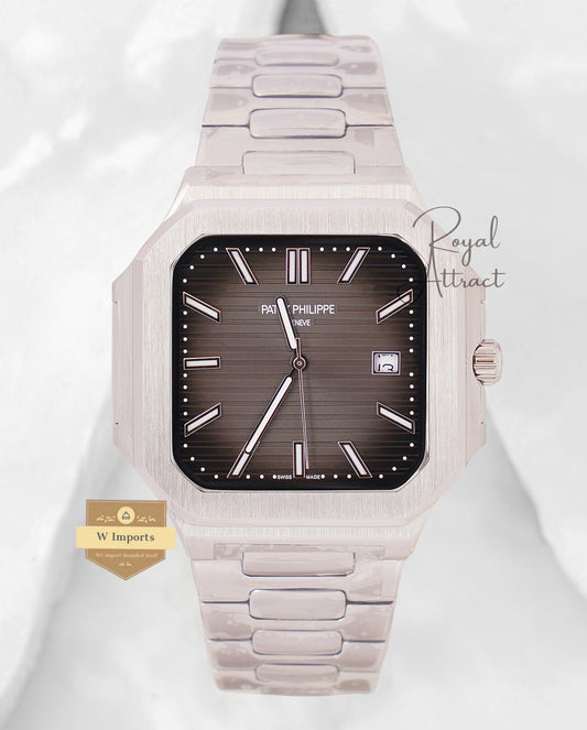 New Arrival Silver With Charcoal Gray Dial Automatic Watch