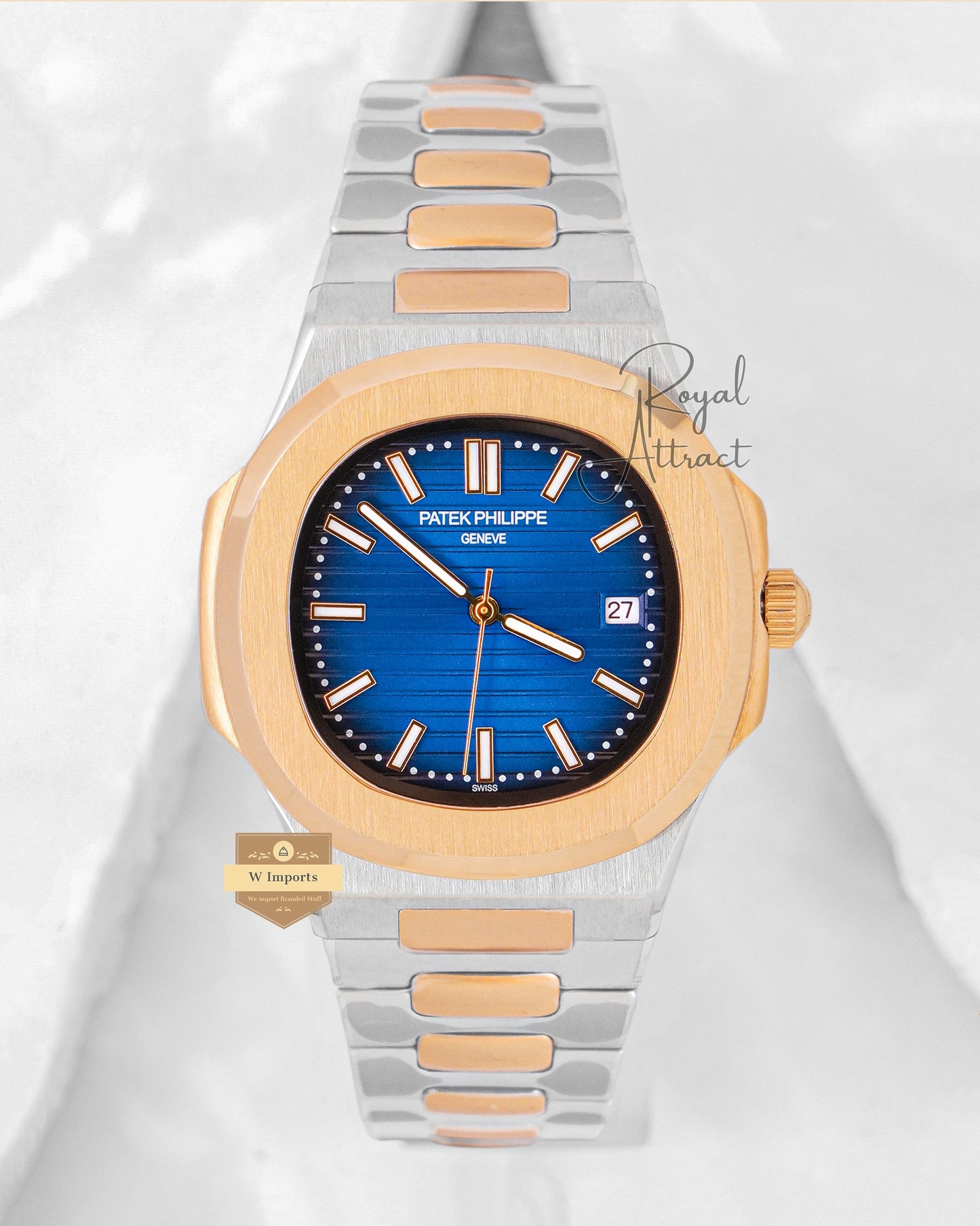 Latest Collection Two Tone Yellow Gold With Blue Dial Automatic Watch