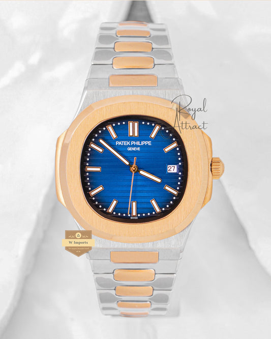Latest Collection Two Tone Yellow Gold With Blue Dial Automatic Watch