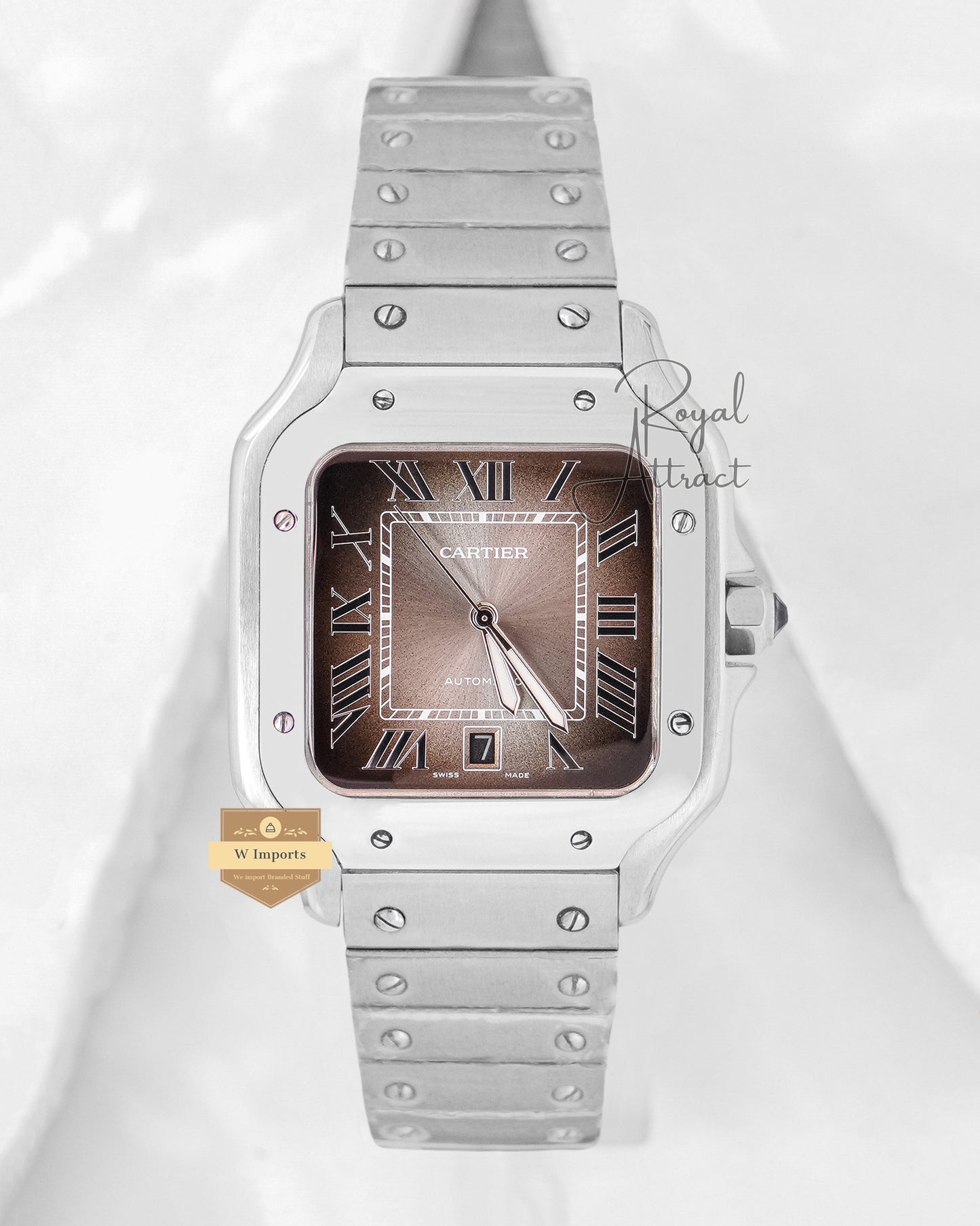 Latest Collection Silver With Smoky Brown Dial Automatic Watch For Men