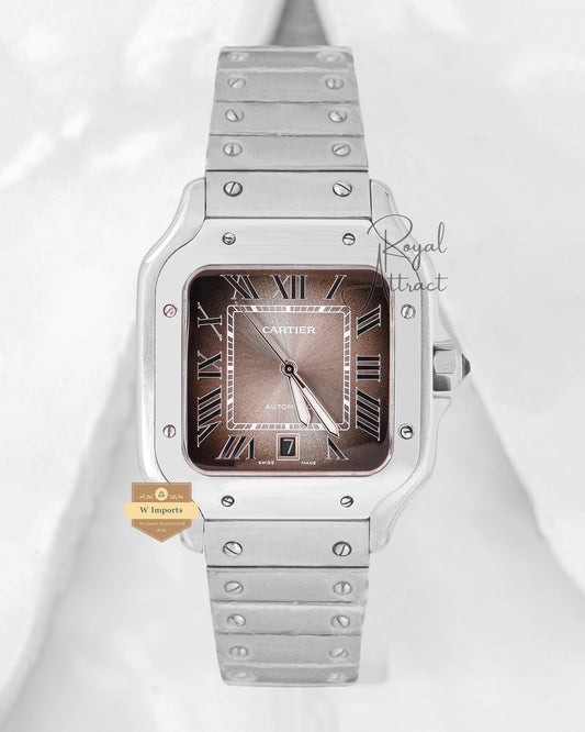 Latest Collection Silver With Smoky Brown Dial Automatic Watch For Men