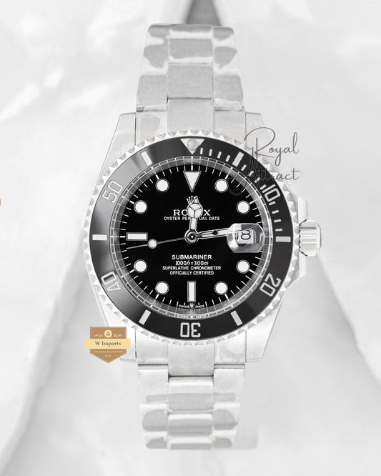 Latest Collection 40 Silver With Black Dial Automatic Watch V3 Made