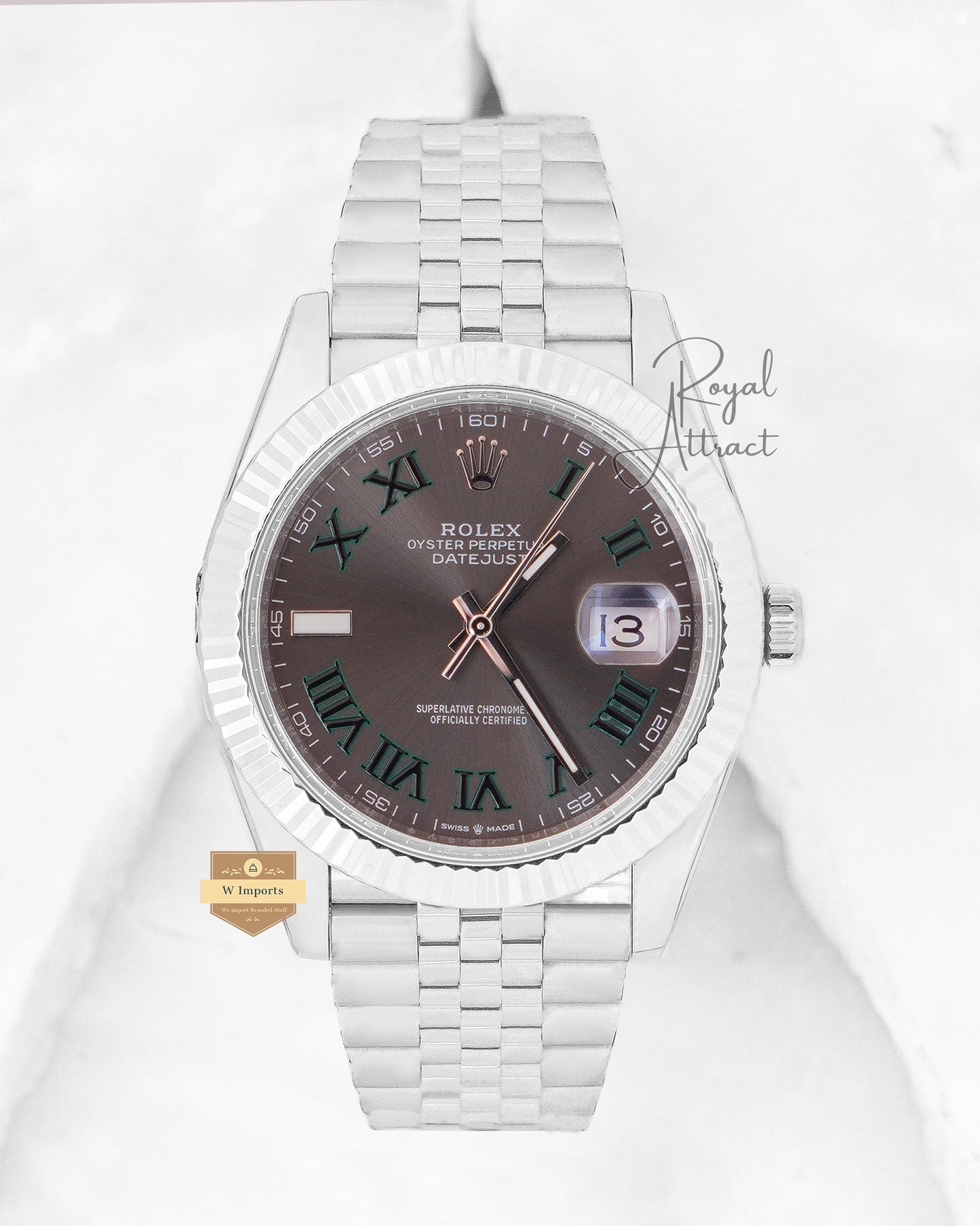 New Collection 40mm Silver With Gray Dial Roman Figure V3 Made