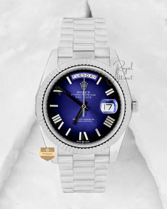 New Collection 40mm Silver With Blue Dial Roman Figure V3 Made