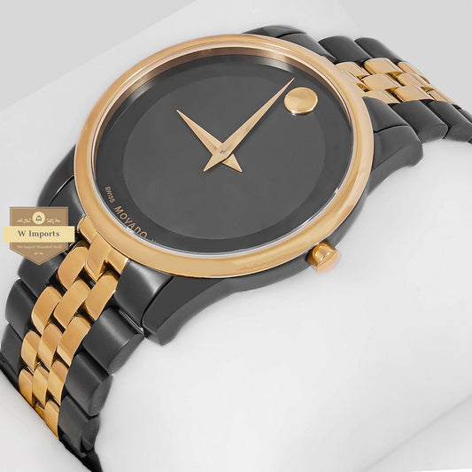 LATEST COLLECTION TWO TONE BLACK GOLD WITH DIAL CHAIN WATCH