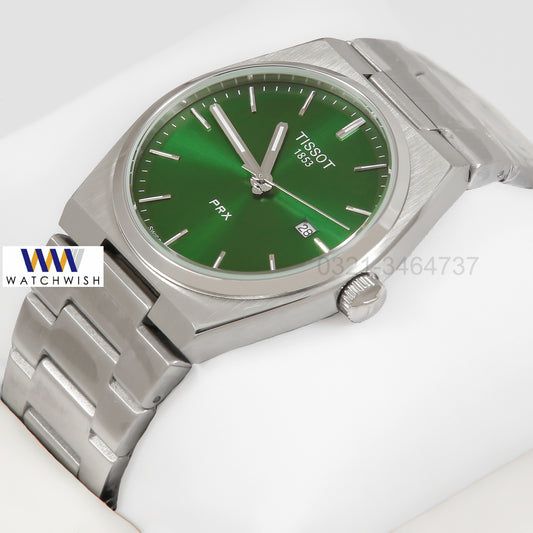 Latest Collection PRX All Silver With Green Dial Watch