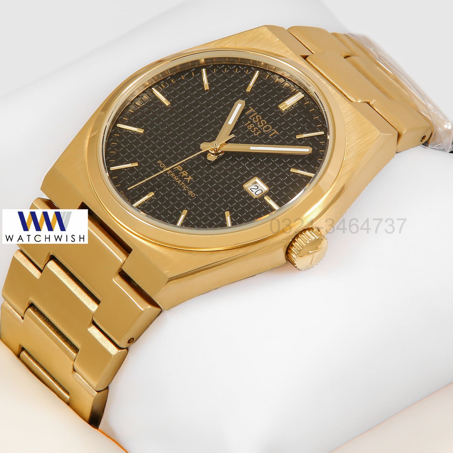 Latest Collection PRX Yellow Gold With Black Dial Watch