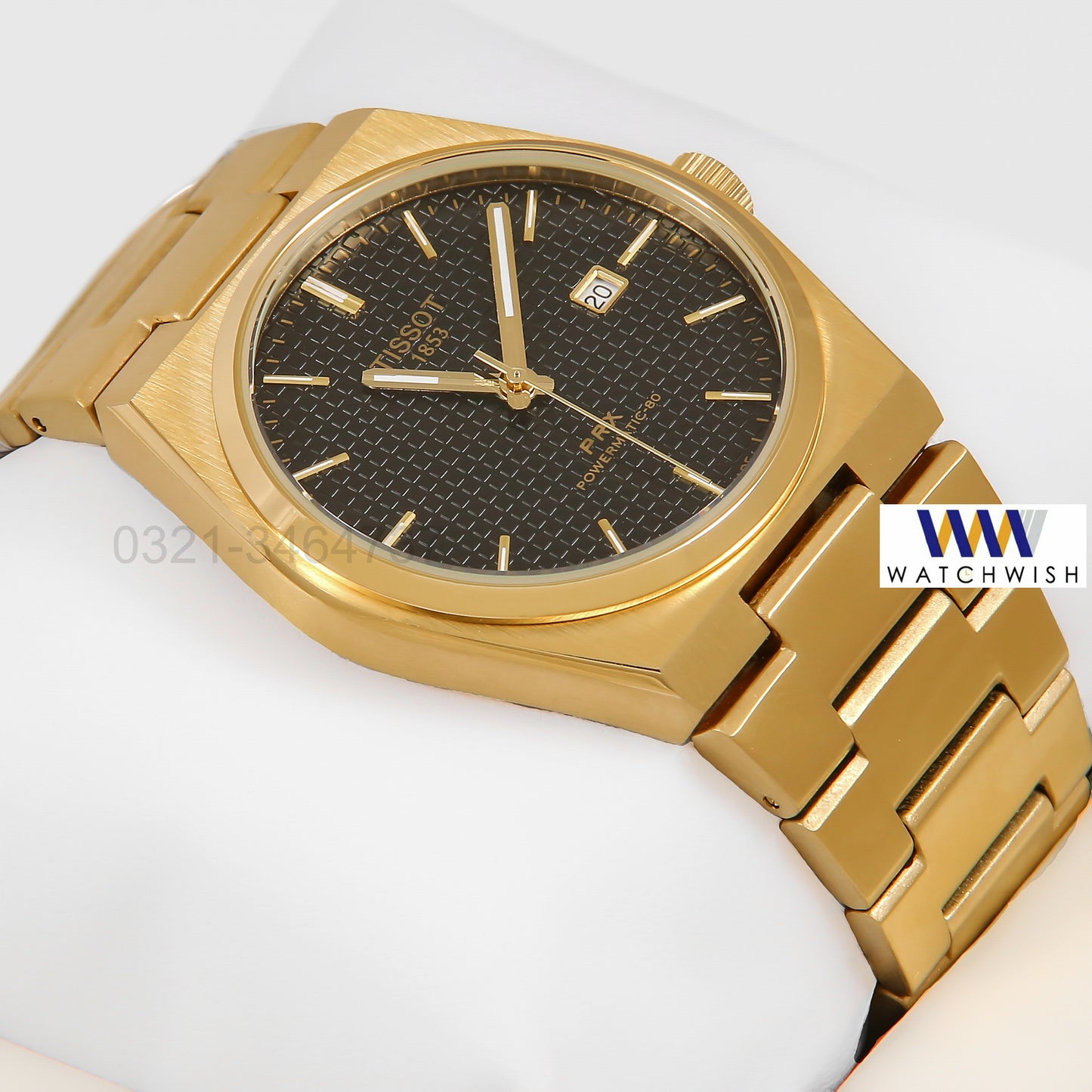 Latest Collection PRX Yellow Gold With Black Dial Watch