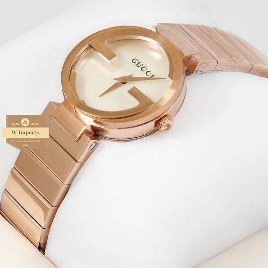 Latest Collection G Rose Gold With White Dial Ladies Watch