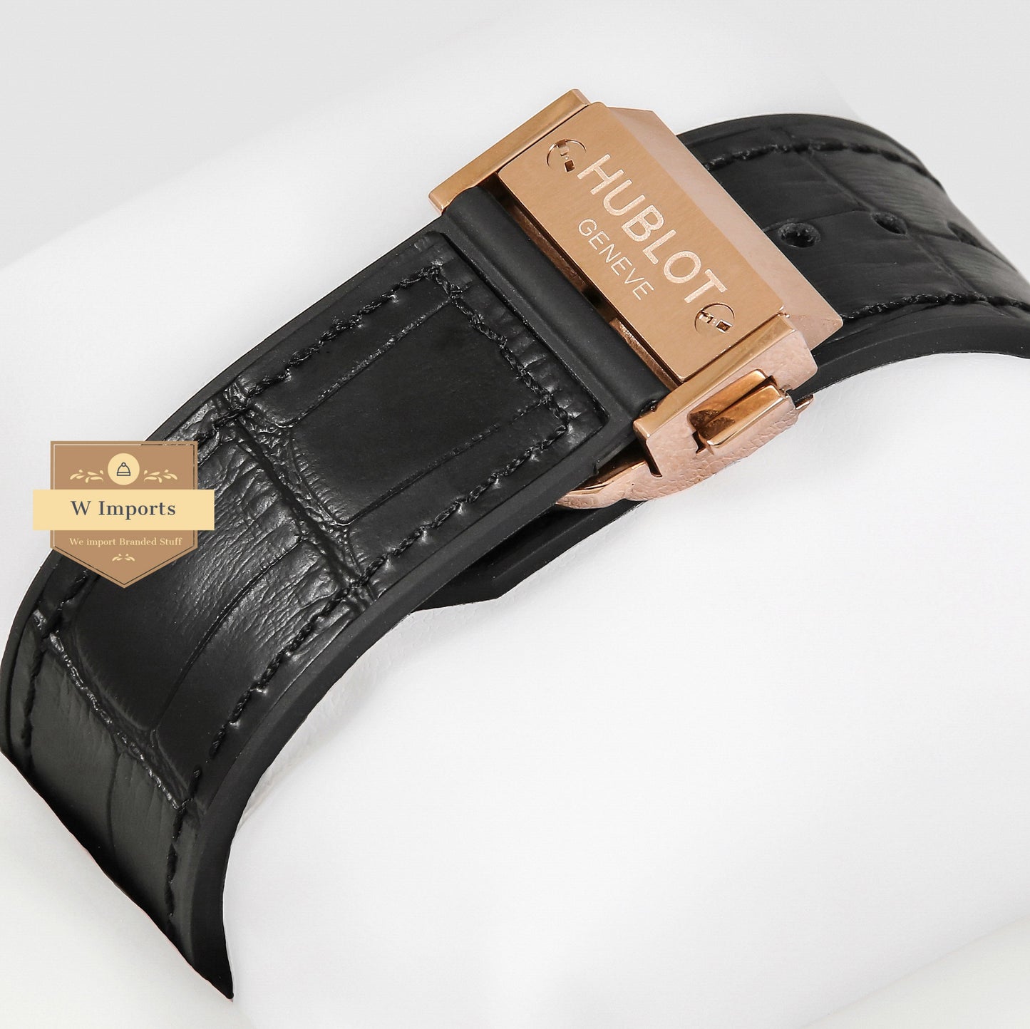 Latest Collection Chronograph Rose Gold Case With White Dial & Black Leather Strap