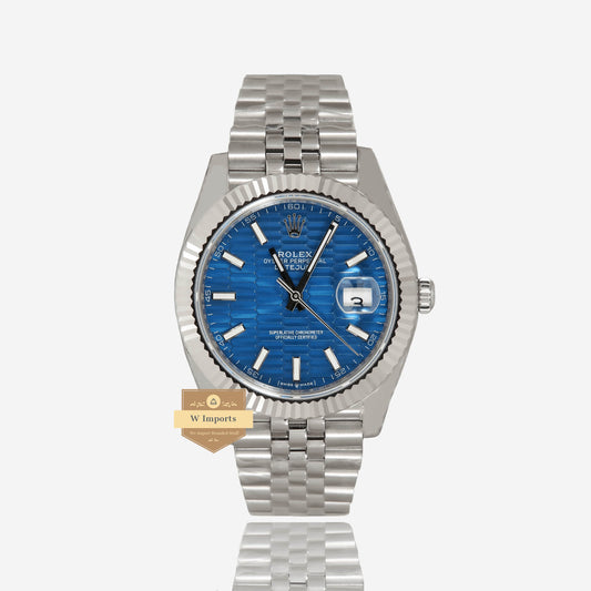 Latest Collection 41 All Silver With Blue Dial Automatic Watch EW Made