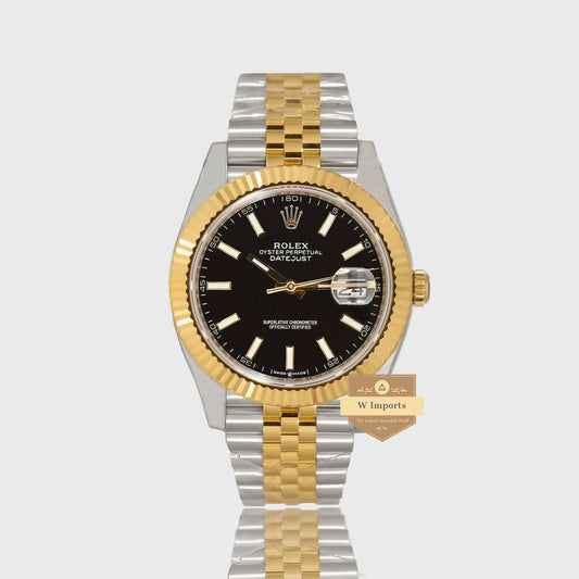 Latest Collection 41 Two Tone Yellow Gold With Black Dial Automatic Watch EW Made