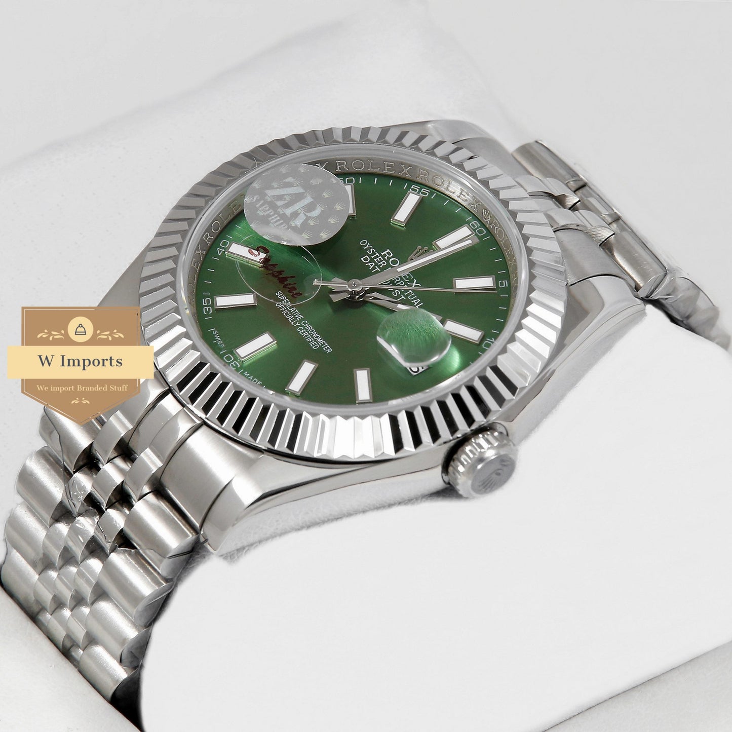 Latest Collection 41 Silver With Deep Green Dial Fluted Bezel Automatic Watch ZR Factory