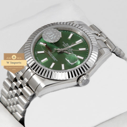 Latest Collection 41 Silver With Deep Green Dial Fluted Bezel Automatic Watch ZR Factory