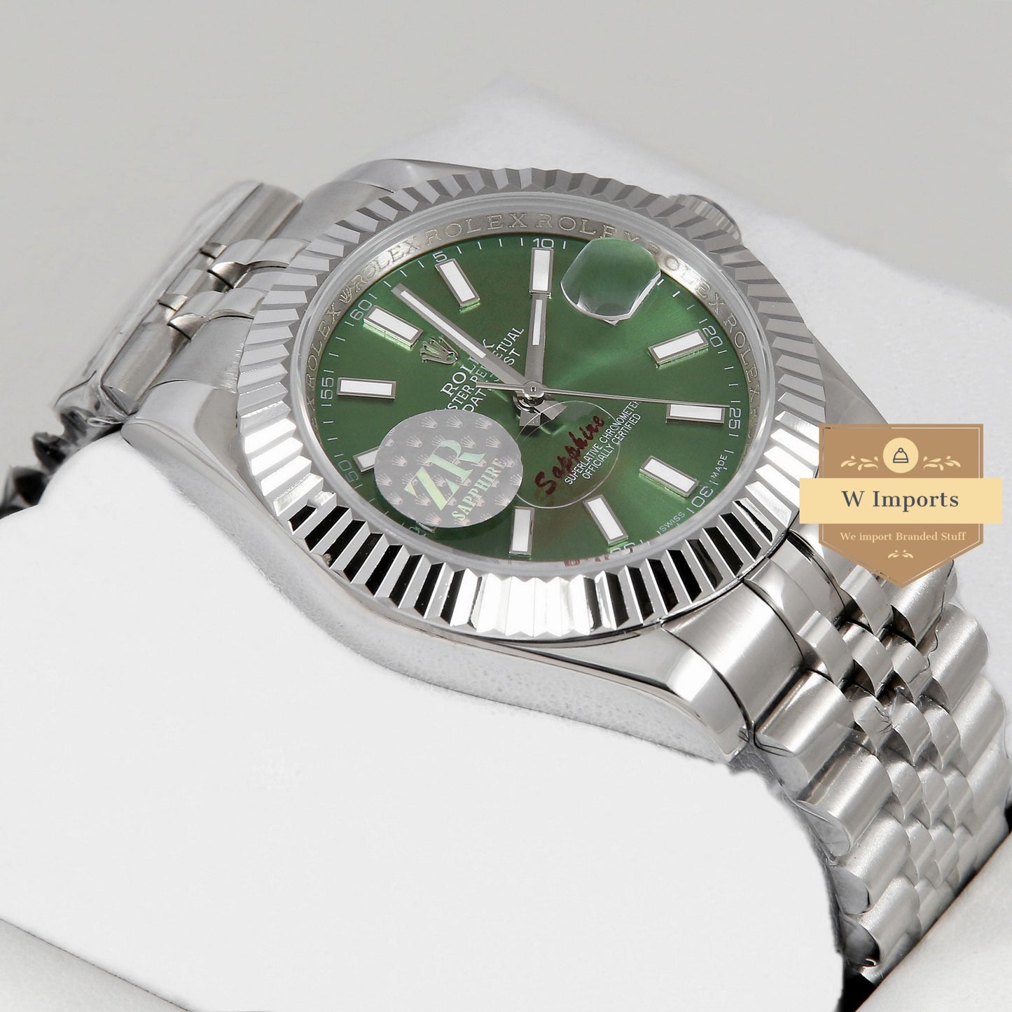 Latest Collection 41 Silver With Deep Green Dial Fluted Bezel Automatic Watch ZR Factory