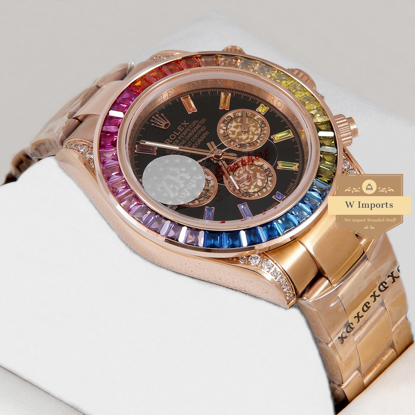 Latest Collection Chronograph 40 Rainbow Edition Rose Gold With Black Dial ZR Factory