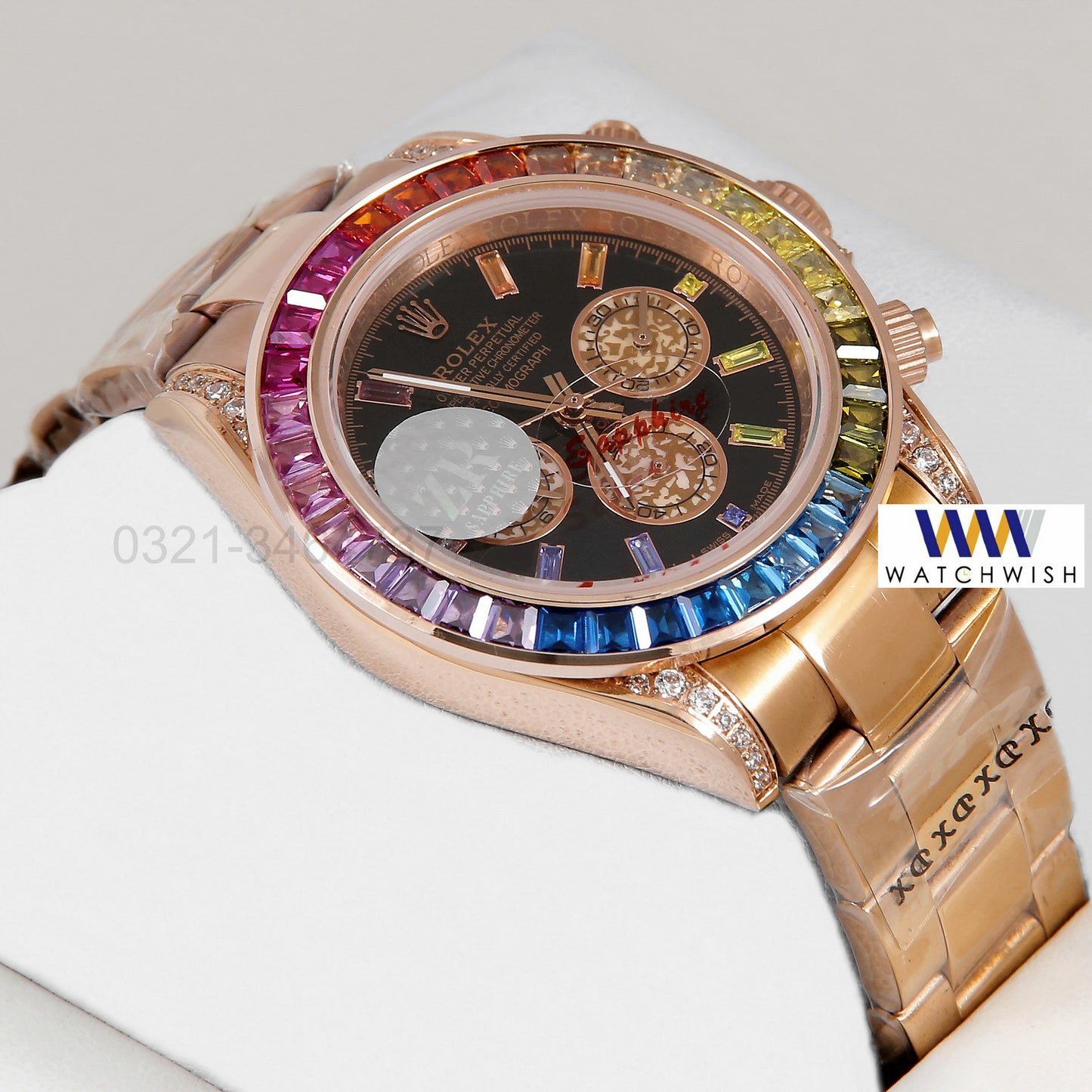New Collection Chronograph 40 Rainbow Edition Rose Gold With Black Dial ZR Factory