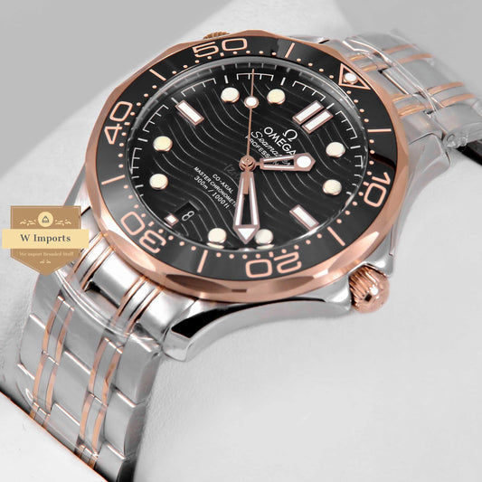 Latest Collection Master Grade Two Tone Rose Gold With Black Dial