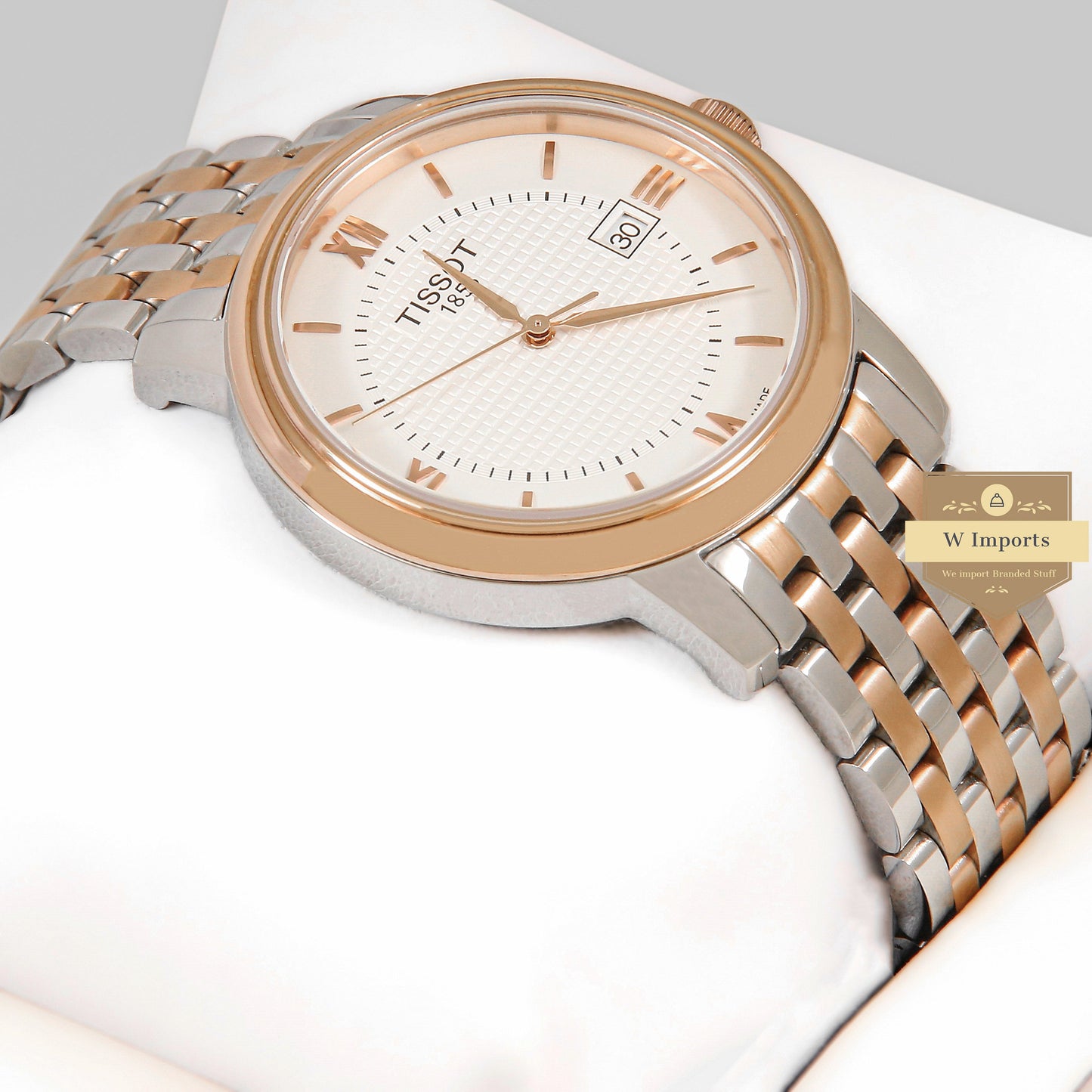 Latest Collection Two Tone Rose Gold With White Dial