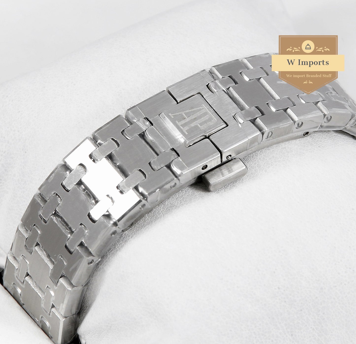 Latest Collection Chronograph Silver With Black Dial & Rainbow Stone Bezel