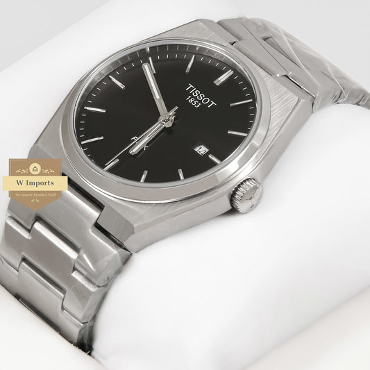 Latest Collection PRX Silver With Black Dial Chain Watch