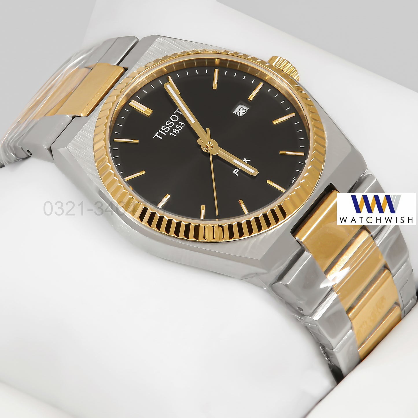 LATEST COLLECTION PRX TWO TONE YELLOW GOLD WITH BLACK DIAL WATCH