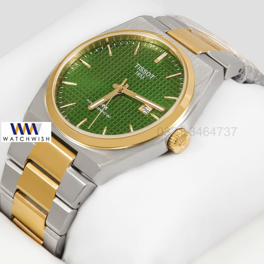 LATEST COLLECTION PRX TWO TONE YELLOW GOLD WITH GREEN DIAL WATCH