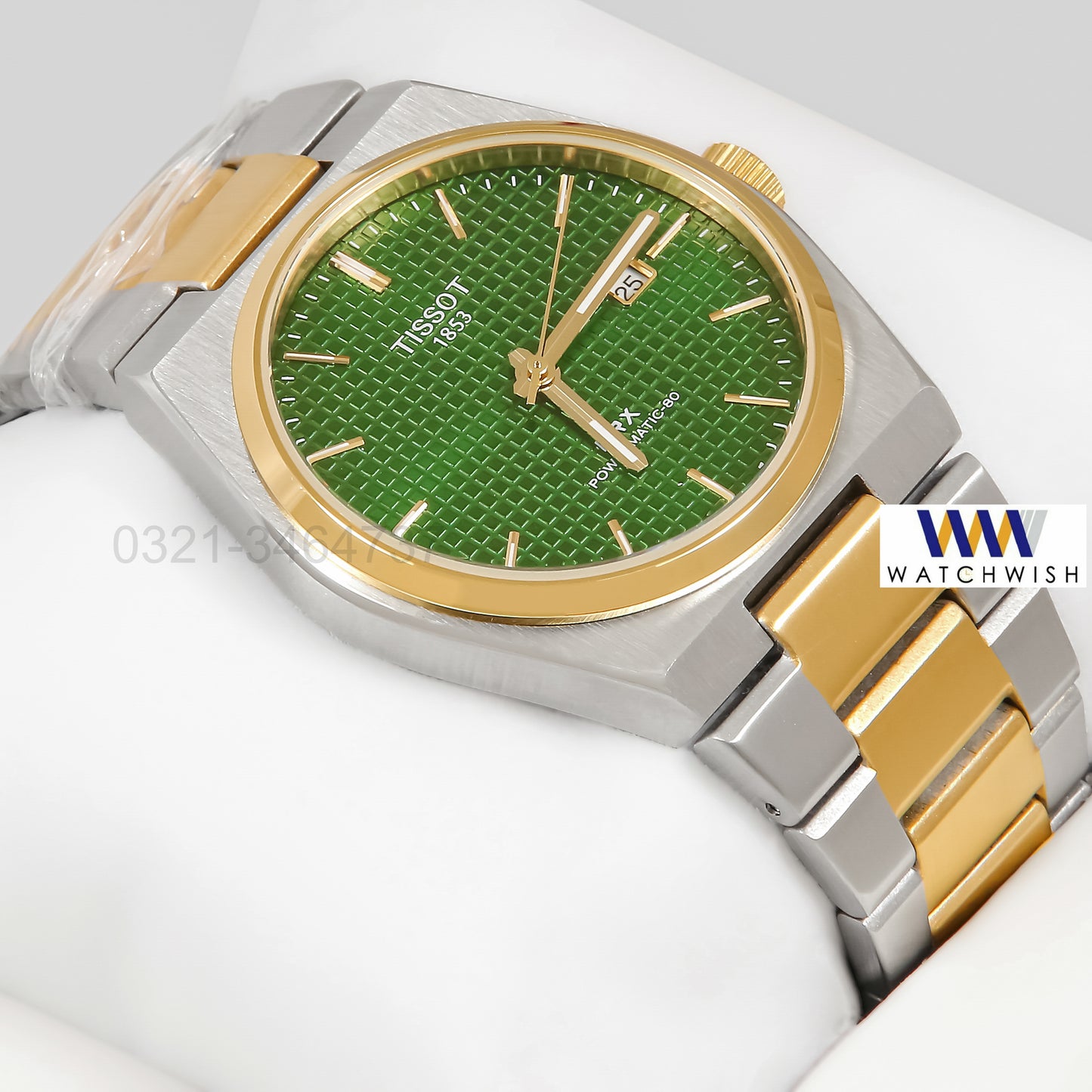 LATEST COLLECTION PRX TWO TONE YELLOW GOLD WITH GREEN DIAL WATCH