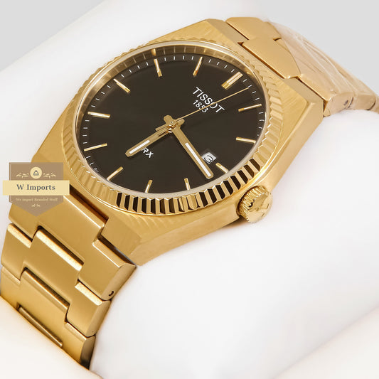 Latest Collection PRX Yellow Gold With Black Dial Watch