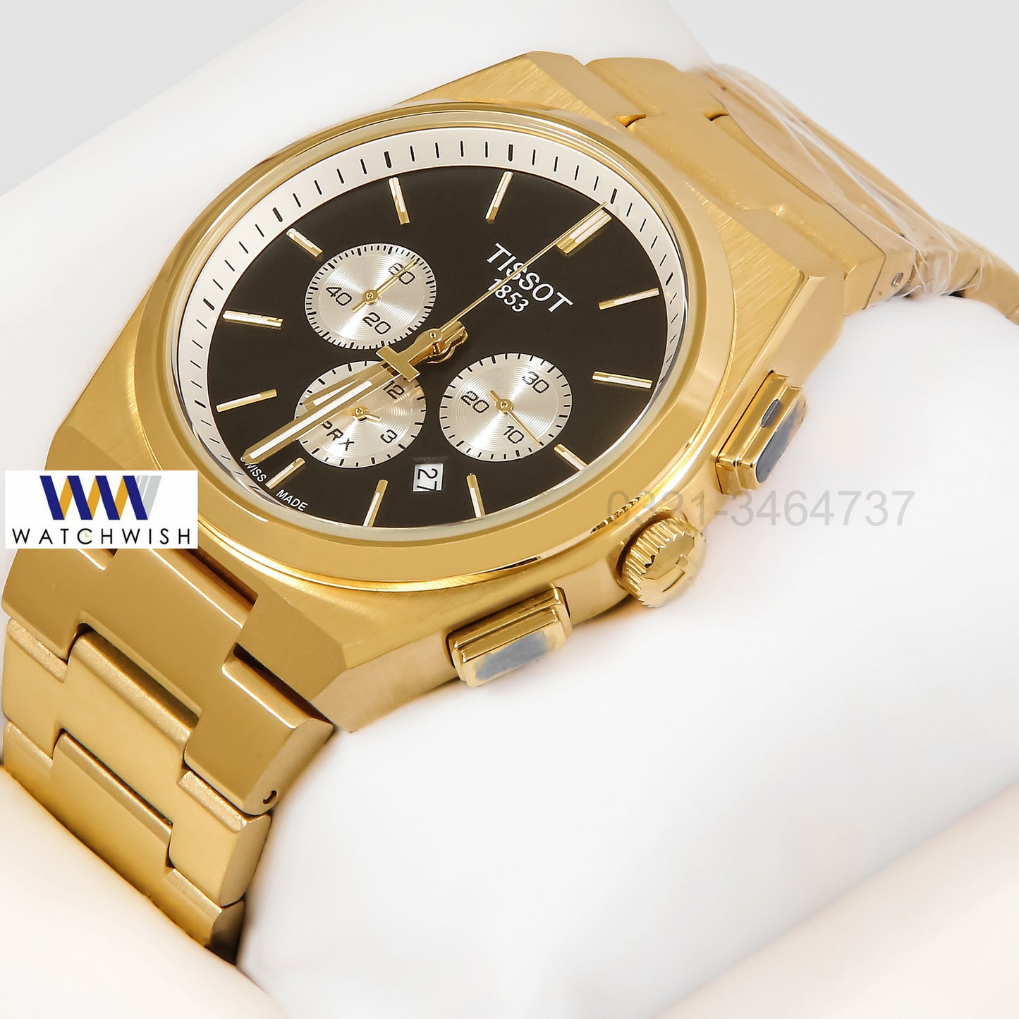 LATEST COLLECTION PRX CHRONOGRAPH YELLOW GOLD WITH BLACK DIAL WATCH