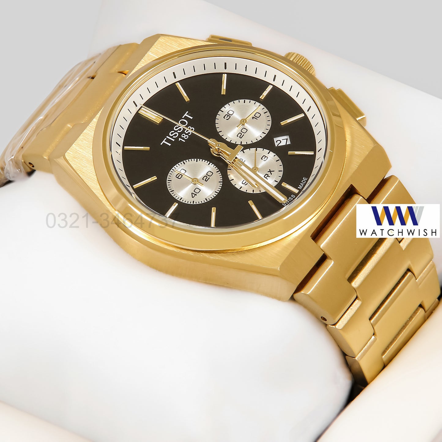 LATEST COLLECTION PRX CHRONOGRAPH YELLOW GOLD WITH BLACK DIAL WATCH