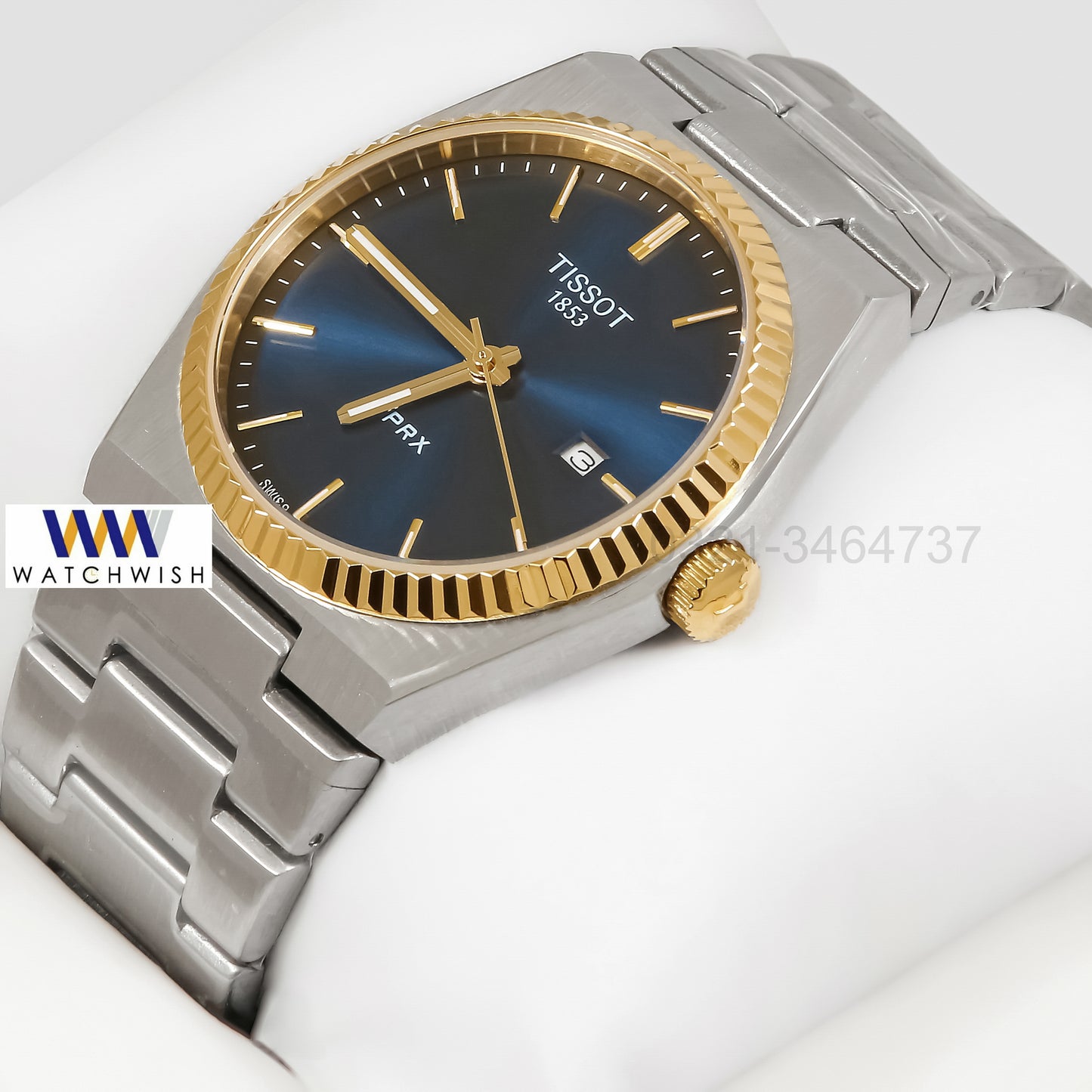 Latest Collection PRX Silver With Blue Dial And Yellow Gold Bezel