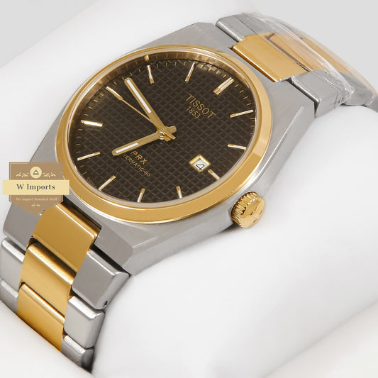 LATEST COLLECTION PRX TWO TONE YELLOW GOLD WITH BLACK DIAL WATCH