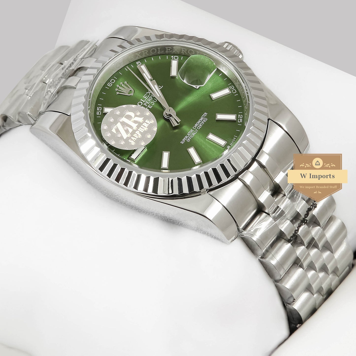 LATEST COLLECTION 36 SILVER WITH GREEN DIAL AUTOMATIC WATCH ZR FACTORY